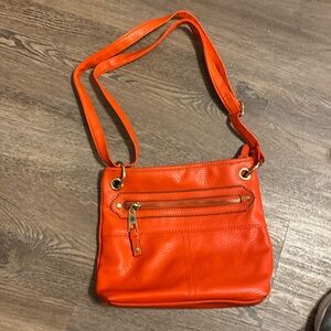 Orange crossbody purse